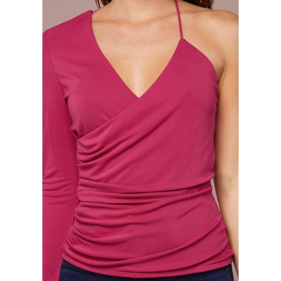 NWT Bebe Naya Ruched Wrap Top - Picture 4 of 7